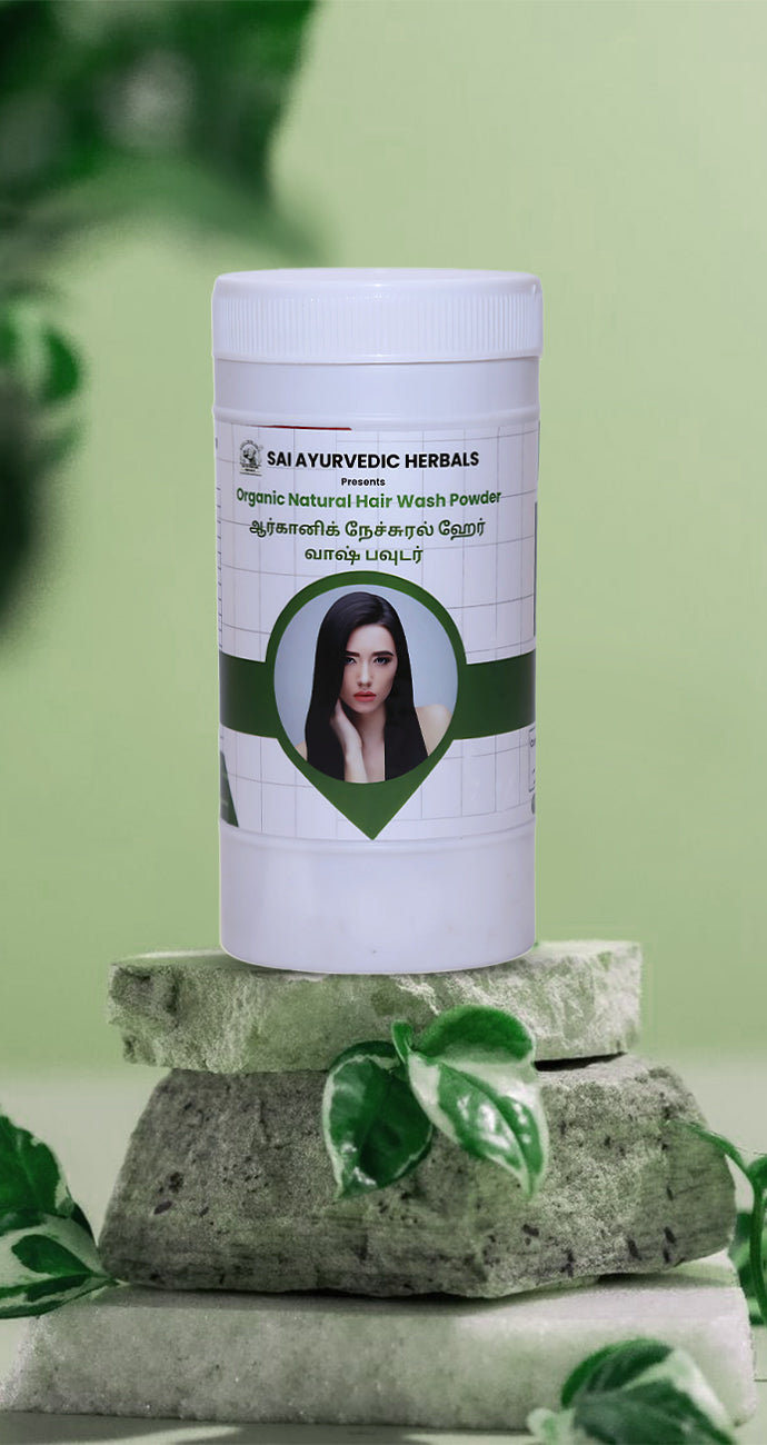 Organic Natural Hair Wash Herbal Powder – Scalp & Hair Care (300gm)
